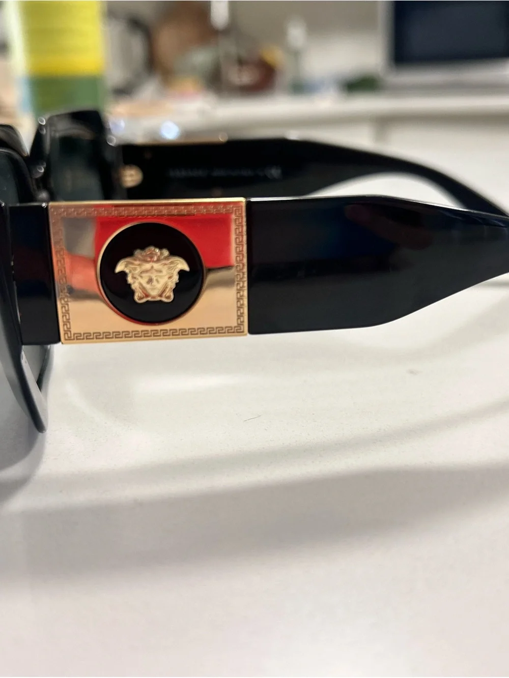 Versace Black Oversized Square Havana Women's Sunglasses